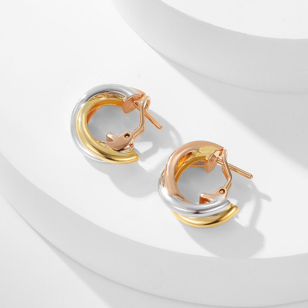 [ElanLuxe Jewelry]TRINITY ON DIAMOND CLASSIC EARRINGS