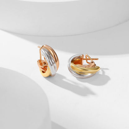 [ElanLuxe Jewelry]TRINITY ON DIAMOND CLASSIC EARRINGS