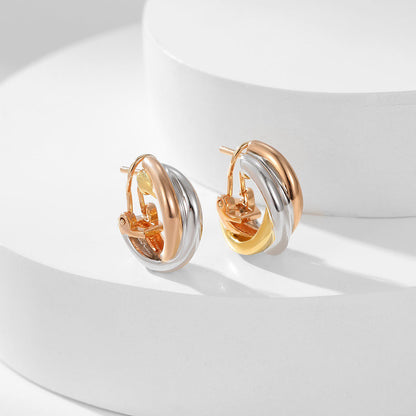 [ElanLuxe Jewelry]TRINITY ON DIAMOND CLASSIC EARRINGS