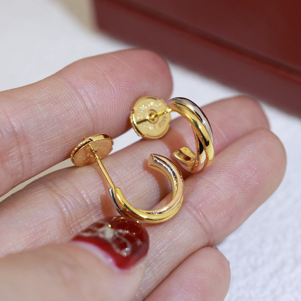 [ElanLuxe Jewelry]TRINITY ON DIAMOND MINI EARRINGS