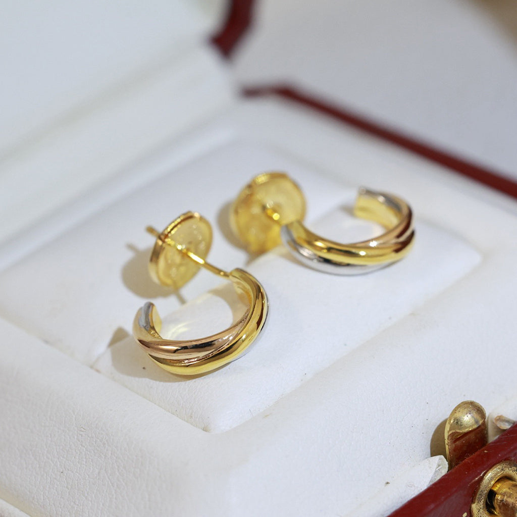 [ElanLuxe Jewelry]TRINITY ON DIAMOND MINI EARRINGS