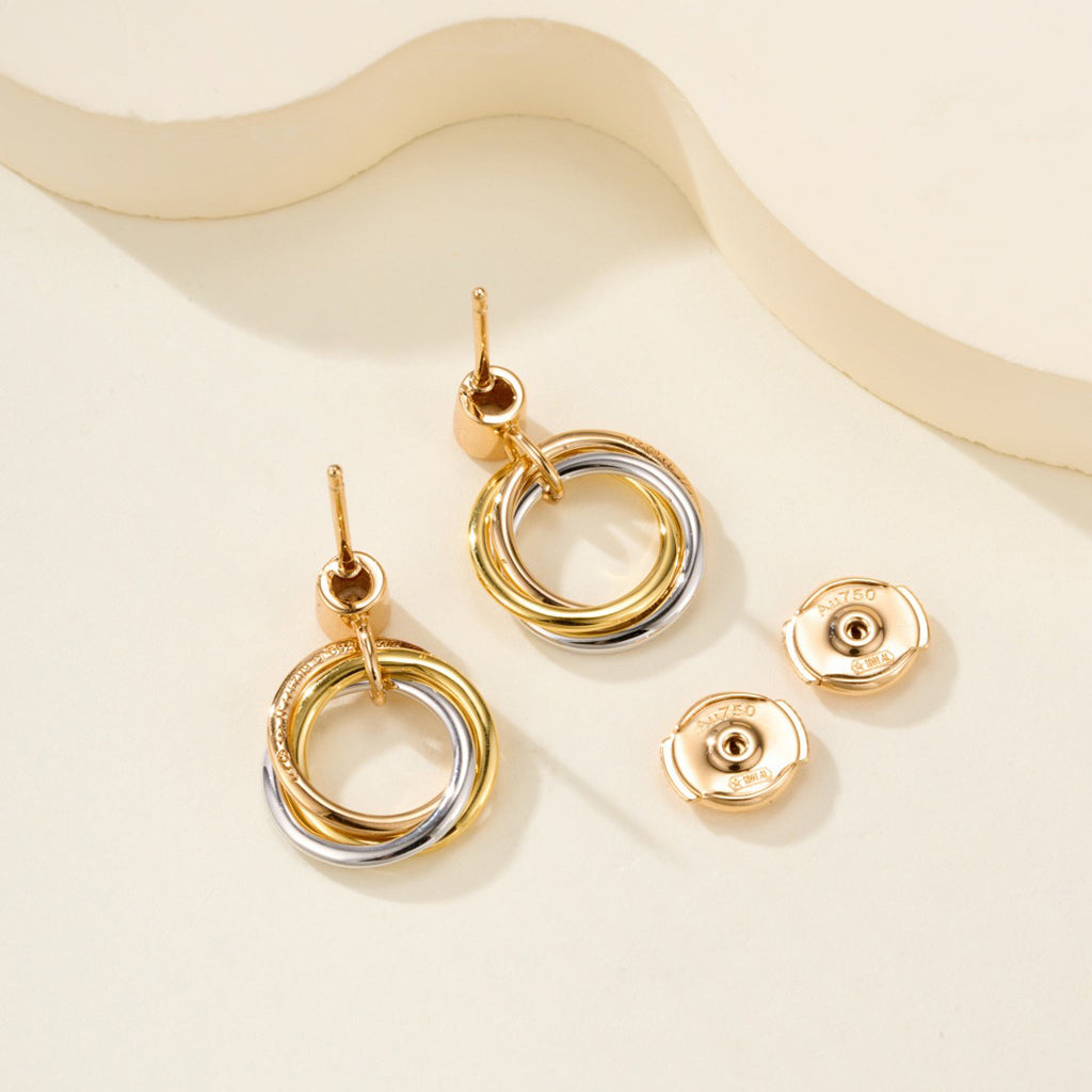 [ElanLuxe Jewelry]TRINITY ON DIAMOND  EARRINGS
