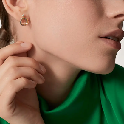 [ElanLuxe Jewelry]TRINITY ON DIAMOND  EARRINGS