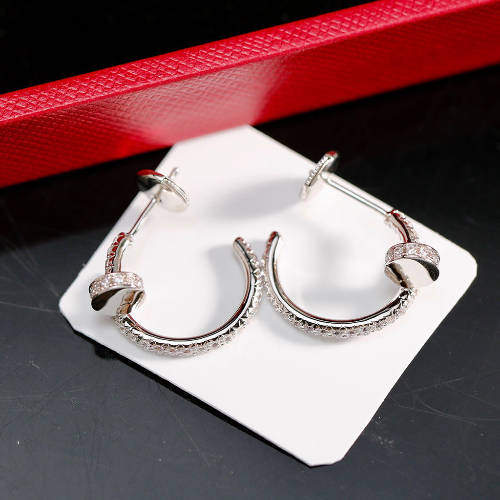 [ElanLuxe Jewelry]JUSTE FULL DIAMOND SMALL EARRINGS
