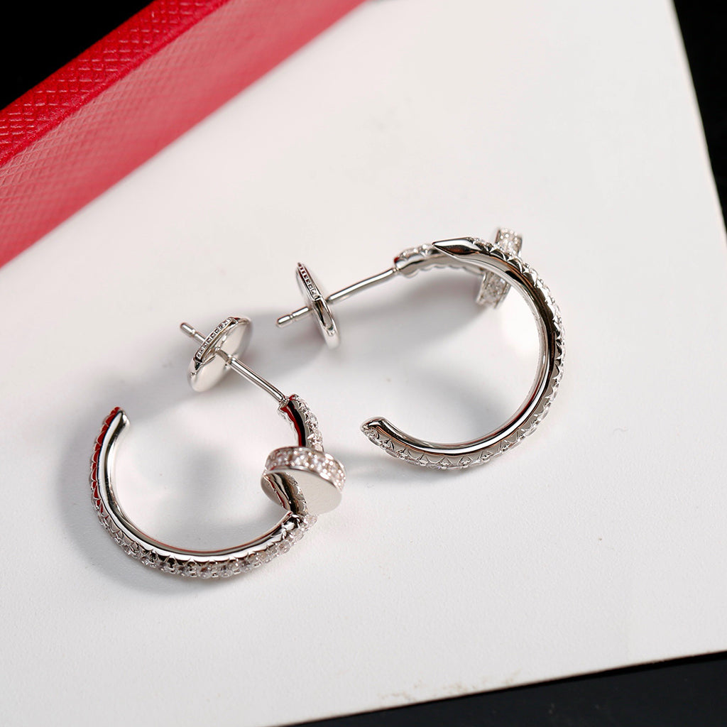 [ElanLuxe Jewelry]JUSTE FULL DIAMOND SMALL EARRINGS