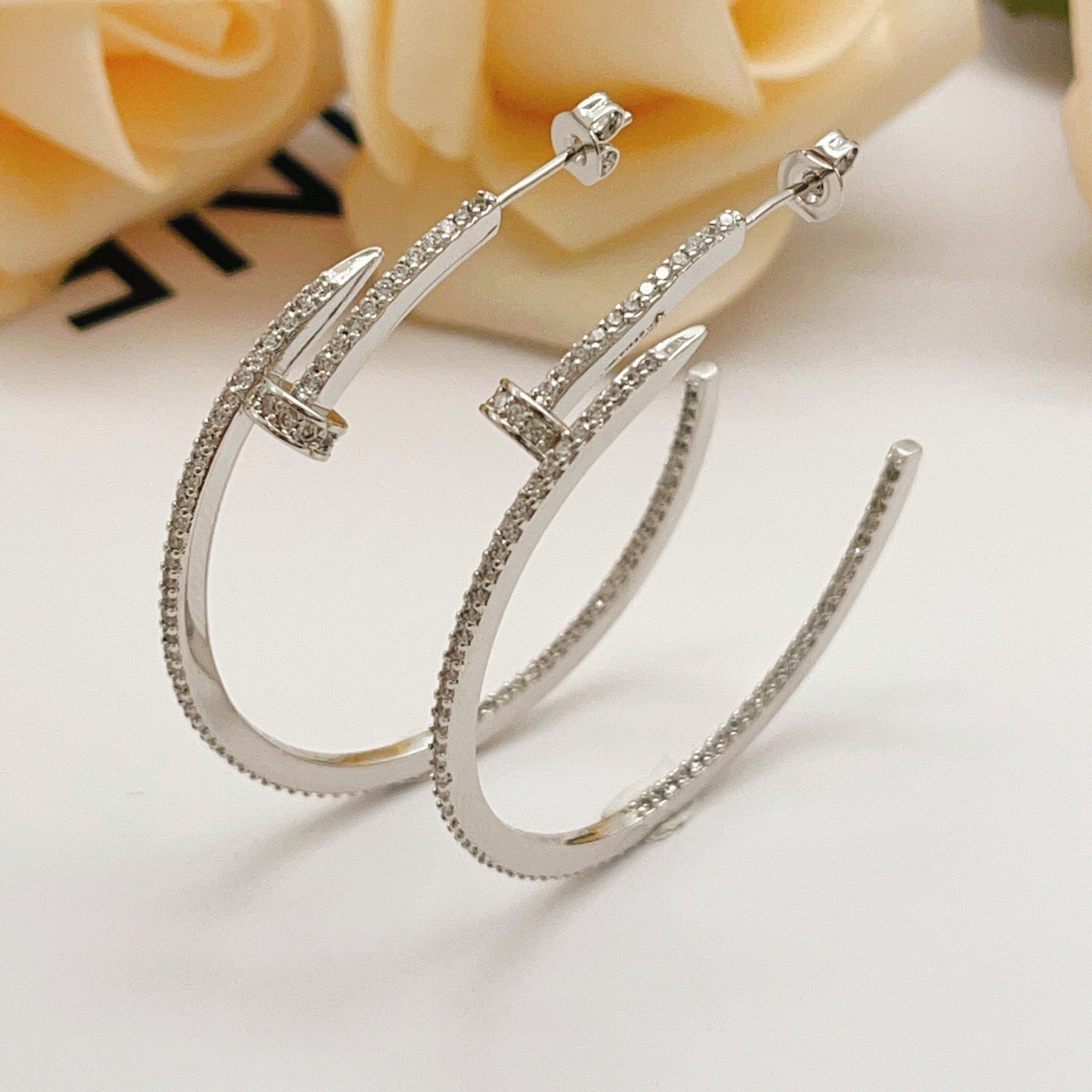 [ElanLuxe Jewelry]JUSTE FULL DIAMOND LARGE EARRINGS