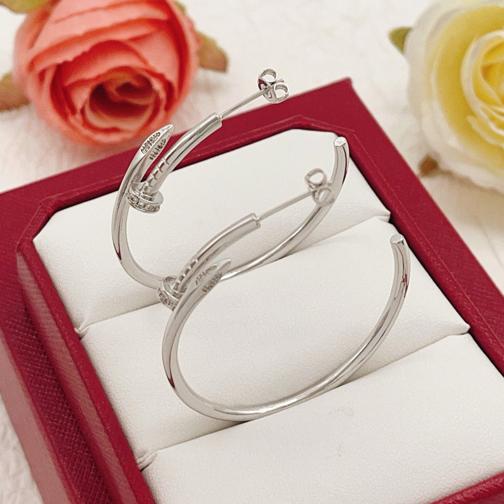 [ElanLuxe Jewelry]JUSTE HALF DIAMOND LARGE EARRINGS