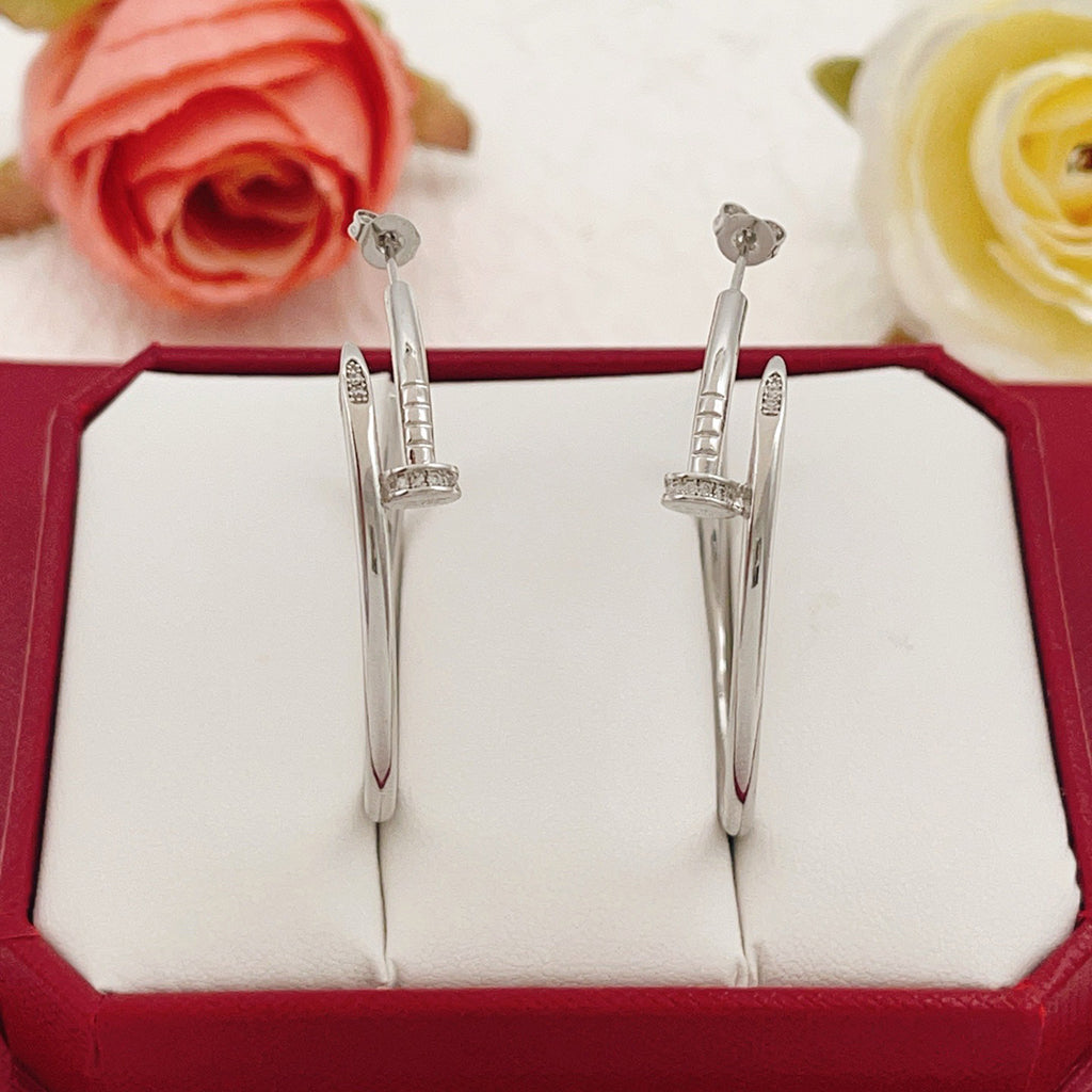 [ElanLuxe Jewelry]JUSTE HALF DIAMOND LARGE EARRINGS