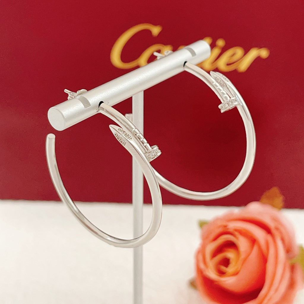 [ElanLuxe Jewelry]JUSTE HALF DIAMOND LARGE EARRINGS