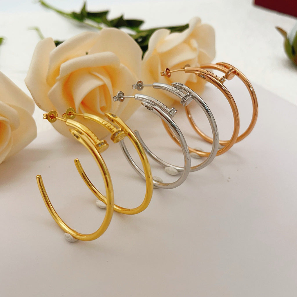 [ElanLuxe Jewelry]JUSTE HALF DIAMOND LARGE EARRINGS