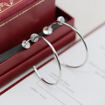 [ElanLuxe Jewelry]JUSTE HALF DIAMOND LARGE EARRINGS