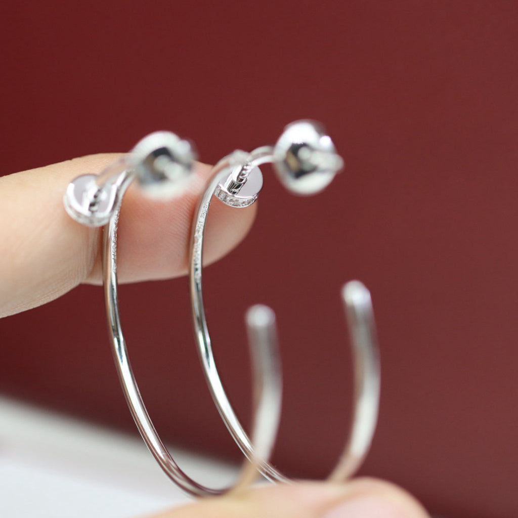 [ElanLuxe Jewelry]JUSTE HALF DIAMOND LARGE EARRINGS
