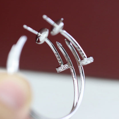 [ElanLuxe Jewelry]JUSTE HALF DIAMOND LARGE EARRINGS