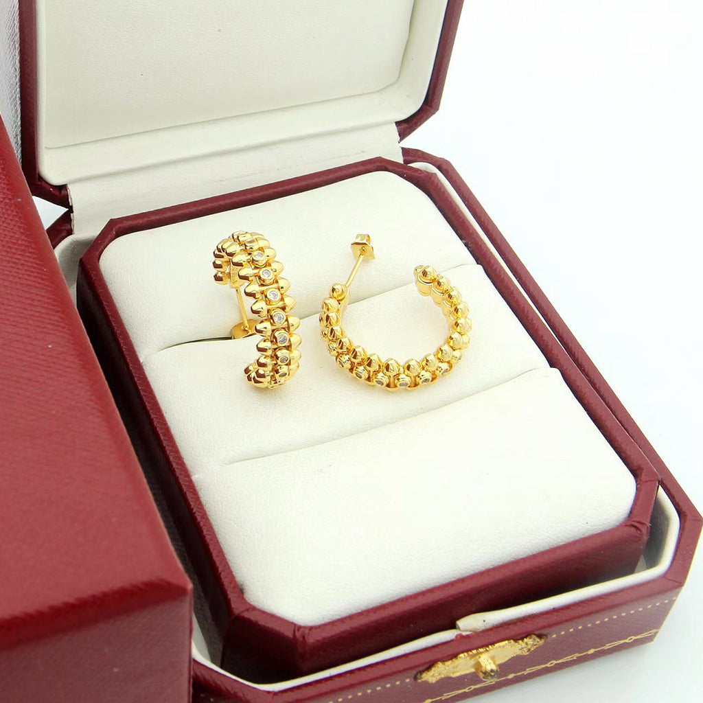 [ElanLuxe Jewelry]CLASH FULL DIAMOND MEDIUM EARRINGS