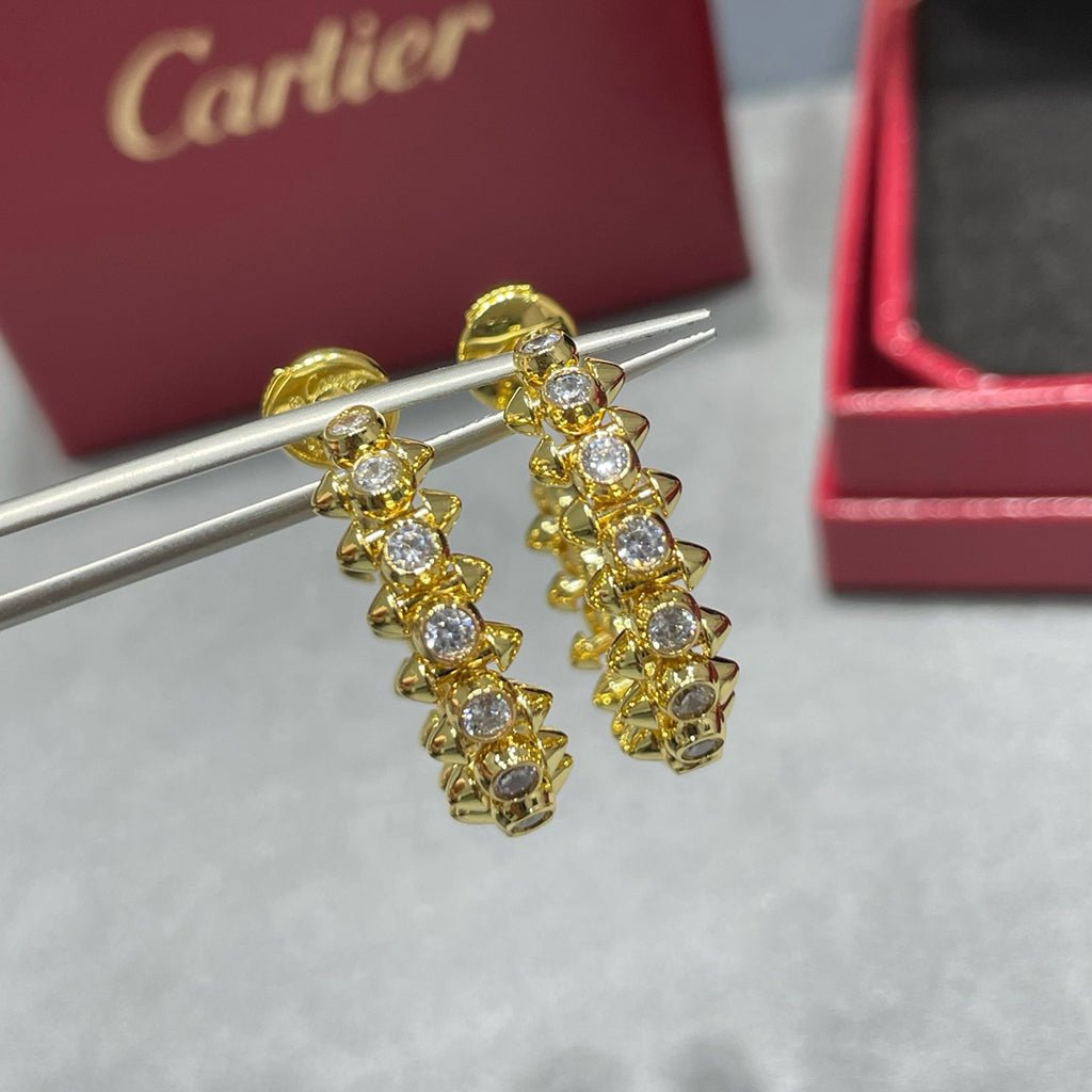 [ElanLuxe Jewelry]CLASH FULL DIAMOND MEDIUM EARRINGS