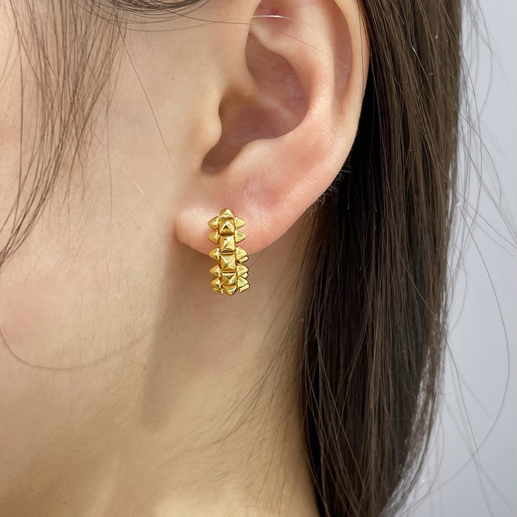 [ElanLuxe Jewelry]CLASH MINI HOOP EARRINGS