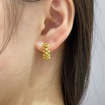 [ElanLuxe Jewelry]CLASH MINI HOOP EARRINGS