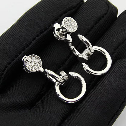 [ElanLuxe Jewelry]JUSTE HALF DIAMOND DOUBLE EARRINGS