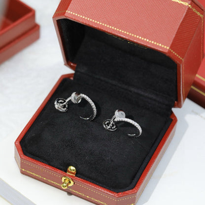 [ElanLuxe Jewelry]JUSTE FULL DIAMOND DOUBLE EARRINGS