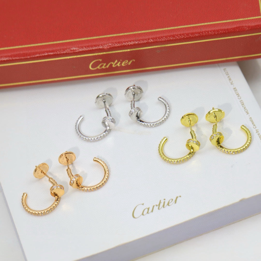 [ElanLuxe Jewelry]JUSTE FULL DIAMOND DOUBLE EARRINGS