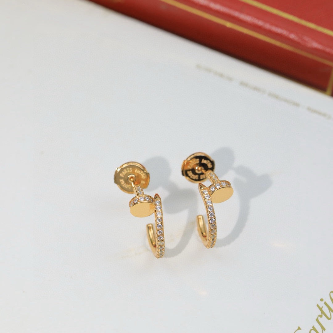 [ElanLuxe Jewelry]JUSTE FULL DIAMOND DOUBLE EARRINGS