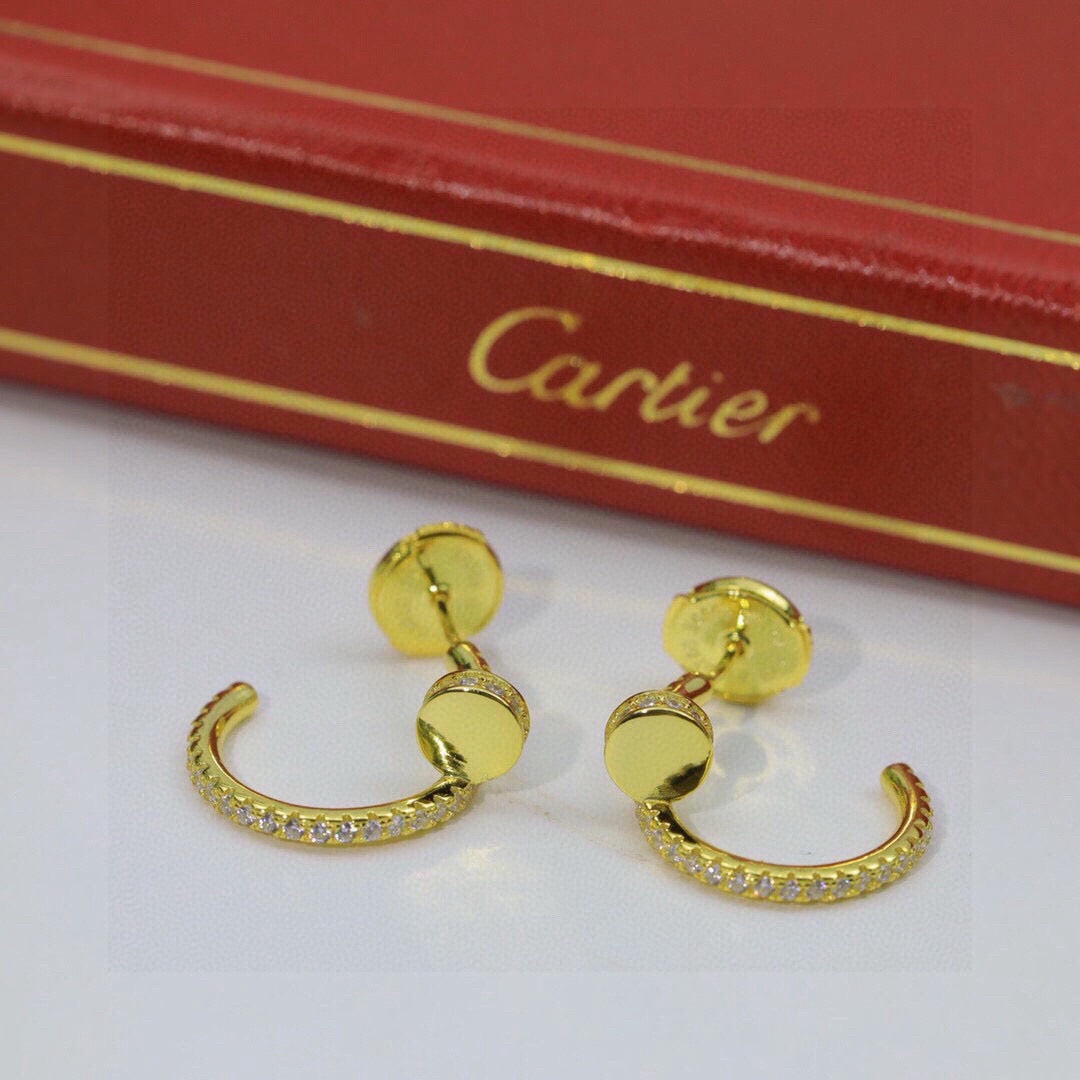 [ElanLuxe Jewelry]JUSTE FULL DIAMOND DOUBLE EARRINGS