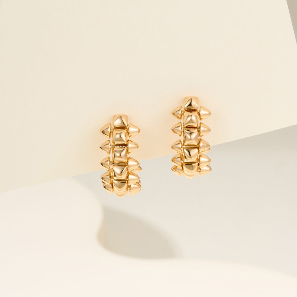 [ElanLuxe Jewelry]CLASH MINI HOOP EARRINGS