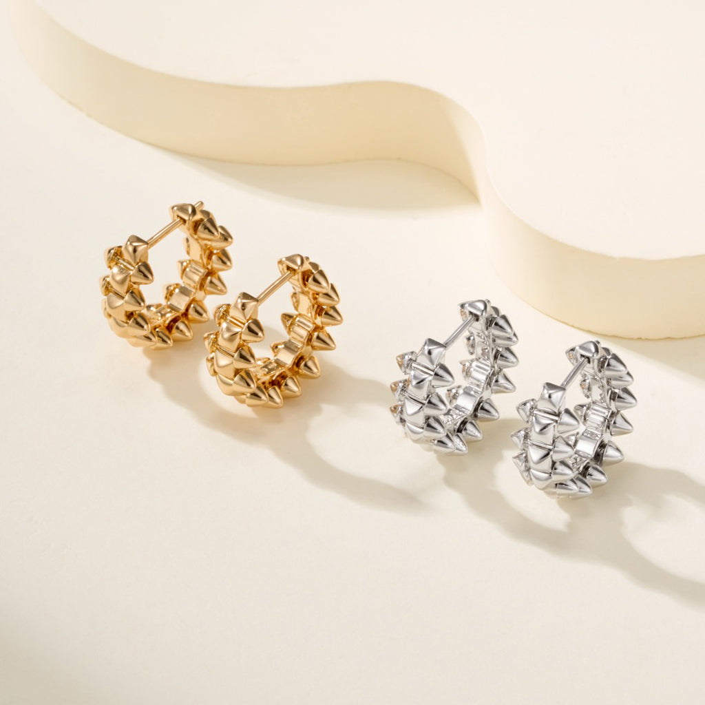 [ElanLuxe Jewelry]CLASH MINI HOOP EARRINGS