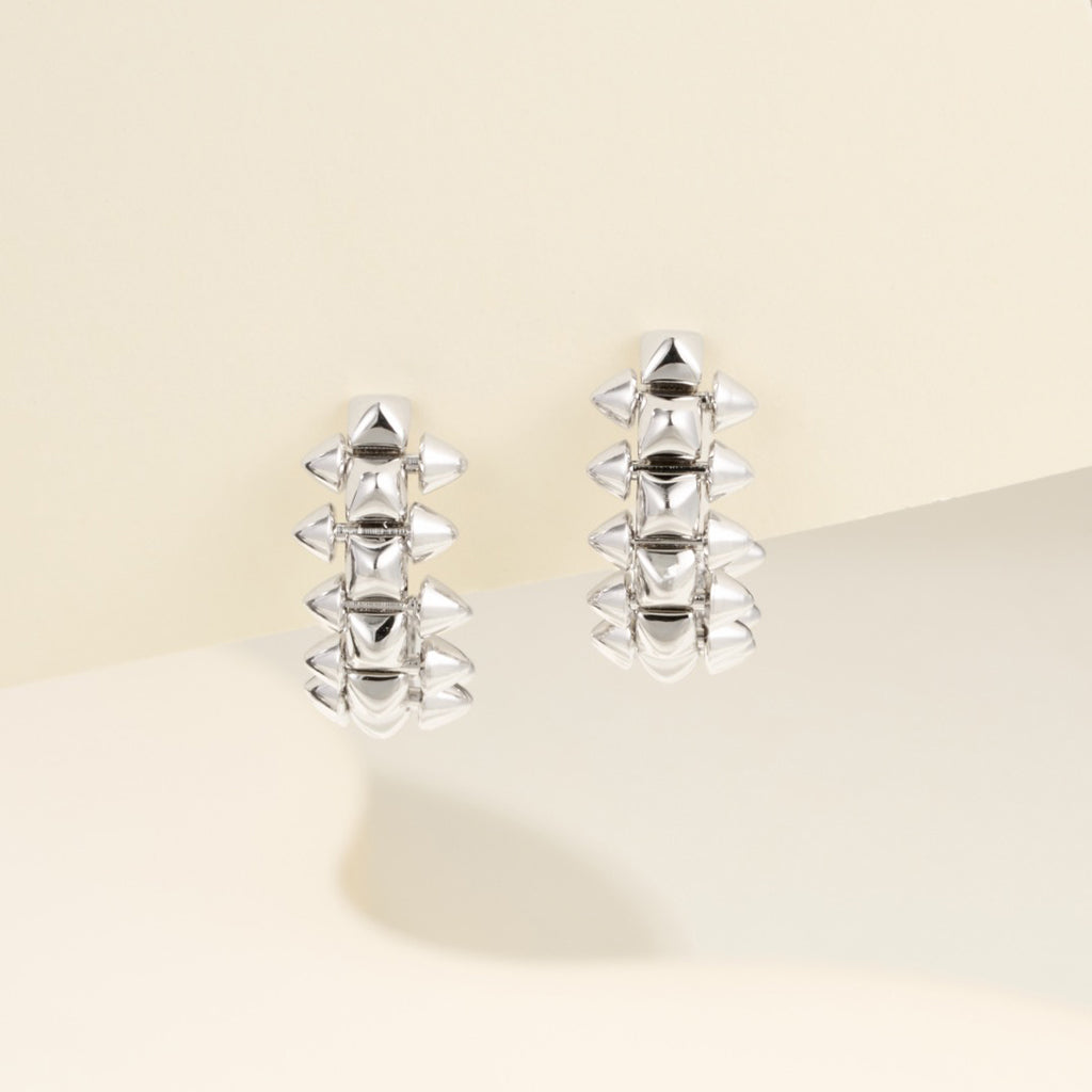 [ElanLuxe Jewelry]CLASH MINI HOOP EARRINGS