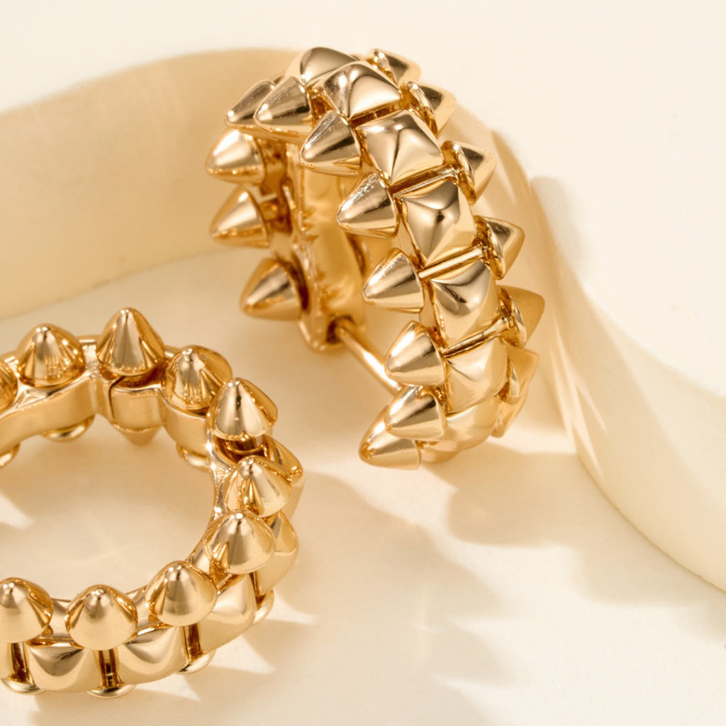 [ElanLuxe Jewelry]CLASH MINI HOOP EARRINGS