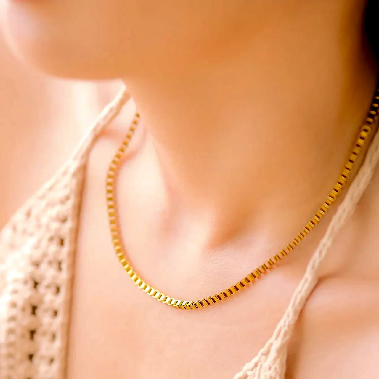 [ElanLuxe]Danica Box Chain Gold Necklace