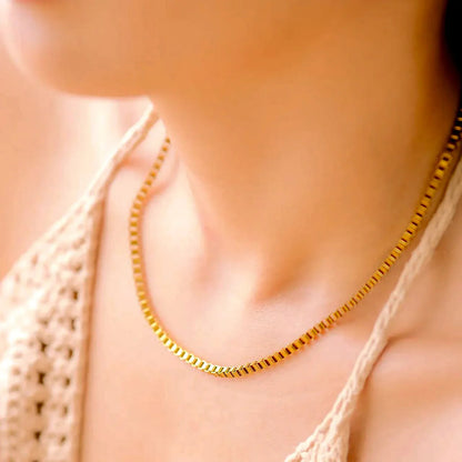 [ElanLuxe]Danica Box Chain Gold Necklace