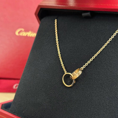 [ElanLuxe Jewelry]LOVE DOUBLE RING NECKLACE