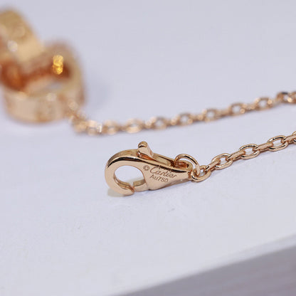 [ElanLuxe Jewelry]LOVE DOUBLE RING NECKLACE