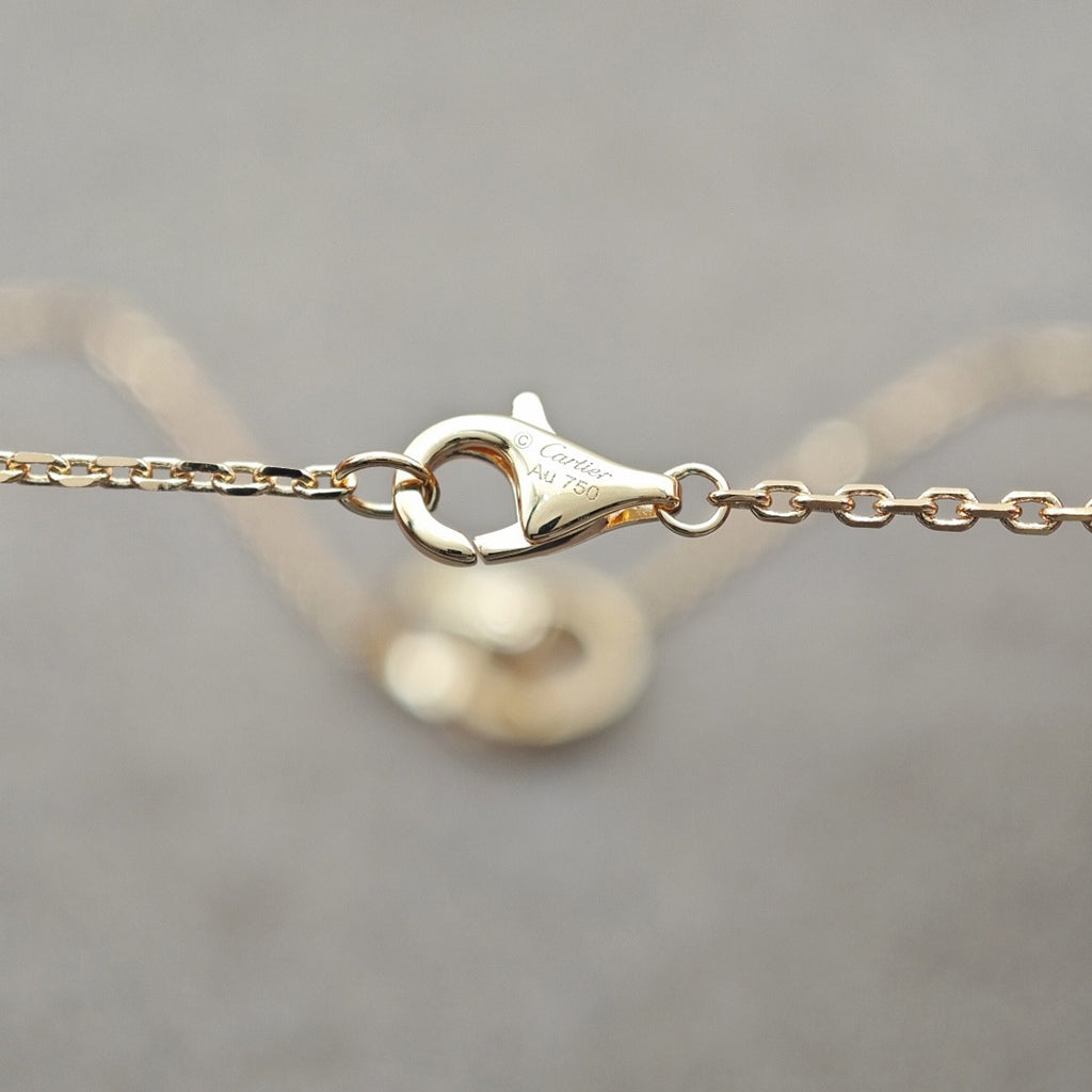 [ElanLuxe Jewelry]LOVE DOUBLE RING HALF DIAMOND NECKLACE