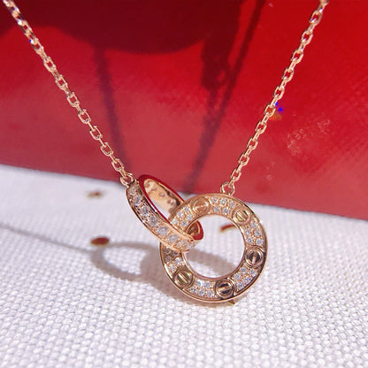 [ElanLuxe Jewelry]LOVE  FULL DIAMOND PENDANT NECKLACE