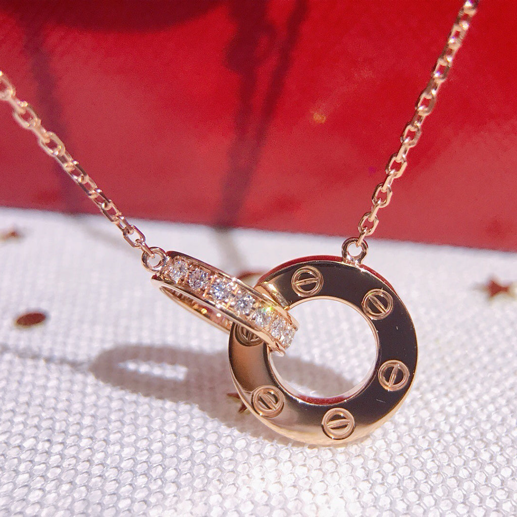 [ElanLuxe Jewelry]LOVE  FULL DIAMOND PENDANT NECKLACE