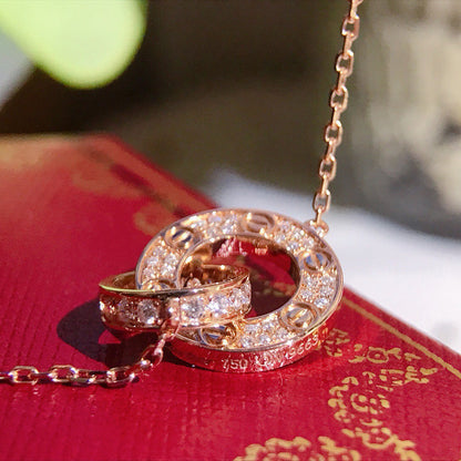 [ElanLuxe Jewelry]LOVE  FULL DIAMOND PENDANT NECKLACE