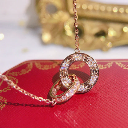 [ElanLuxe Jewelry]LOVE  FULL DIAMOND PENDANT NECKLACE