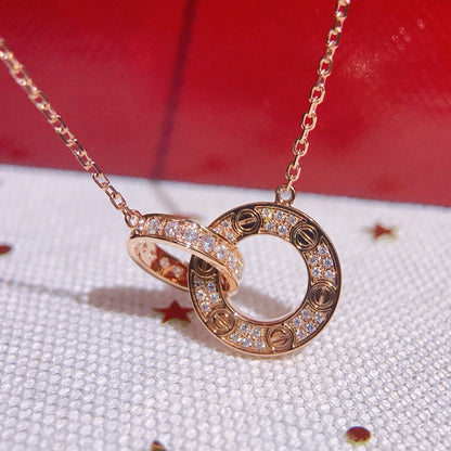 [ElanLuxe Jewelry]LOVE  FULL DIAMOND PENDANT NECKLACE