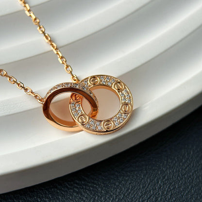 [ElanLuxe Jewelry]LOVE  FULL DIAMOND PENDANT NECKLACE