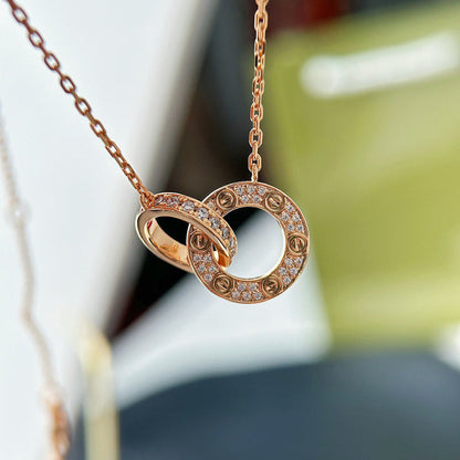 [ElanLuxe Jewelry]LOVE  FULL DIAMOND PENDANT NECKLACE