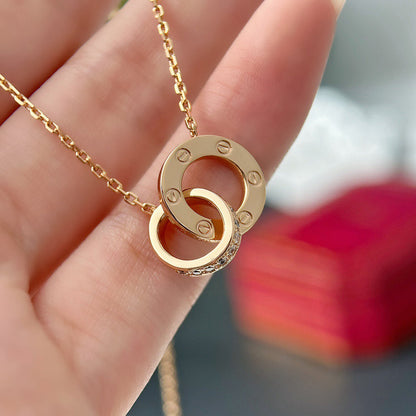 [ElanLuxe Jewelry]LOVE  FULL DIAMOND PENDANT NECKLACE