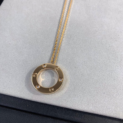 [ElanLuxe Jewelry]LOVE NECKLACE 16MM 3 DIAMONDS