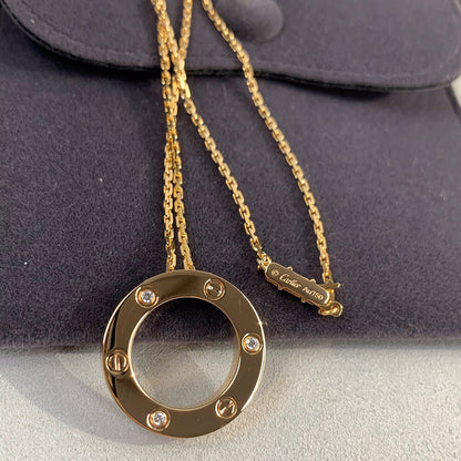 [ElanLuxe Jewelry]LOVE NECKLACE 16MM 3 DIAMONDS