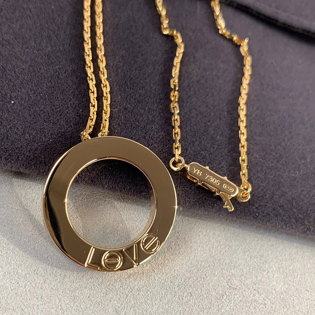 [ElanLuxe Jewelry]LOVE NECKLACE 16MM 3 DIAMONDS