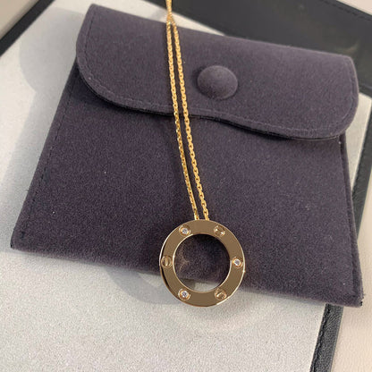 [ElanLuxe Jewelry]LOVE NECKLACE 16MM 3 DIAMONDS
