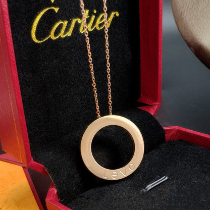 [ElanLuxe Jewelry]LOVE NECKLACE 16MM 3 DIAMONDS