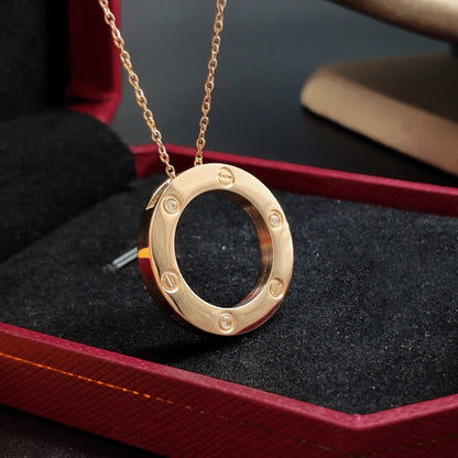 [ElanLuxe Jewelry]LOVE NECKLACE 16MM 3 DIAMONDS