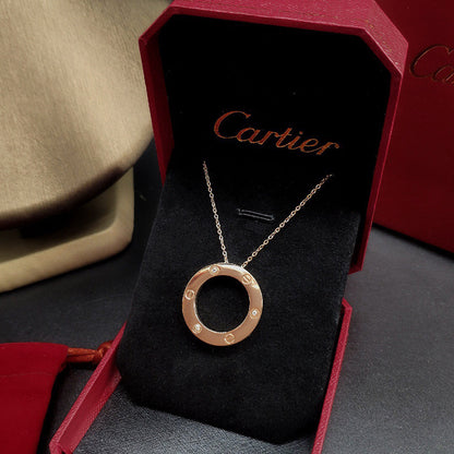 [ElanLuxe Jewelry]LOVE NECKLACE 16MM 3 DIAMONDS